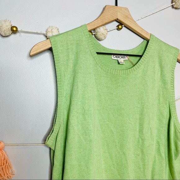 VINTAGE y2k preppy light green sweater vest - Picture 9 of 10